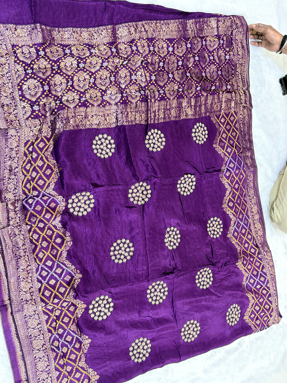 Royal Purple Banarasi-Style Woven Saree