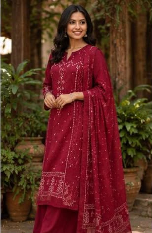 Ruby Red Bandhani Print Kurta Set with Dupatta