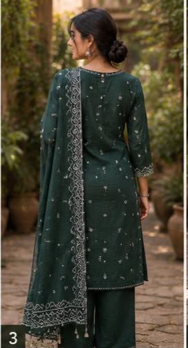 Emerald Green Handblock Printed Kurta Set with Dupatta